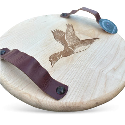 Round Leather-Handled Serving Board — Lodge Collection